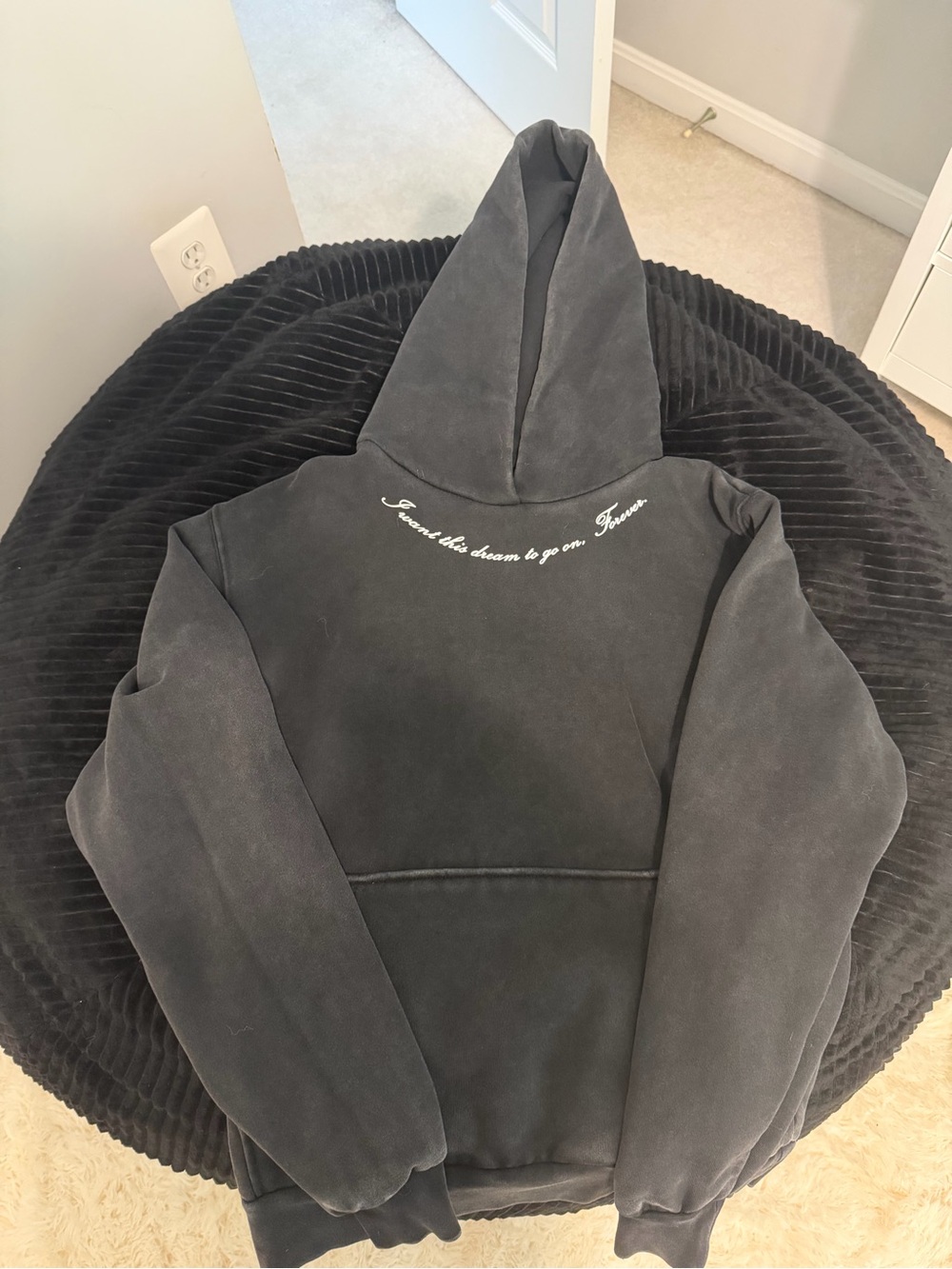 Black Pullover Hoodie with Front Pocket